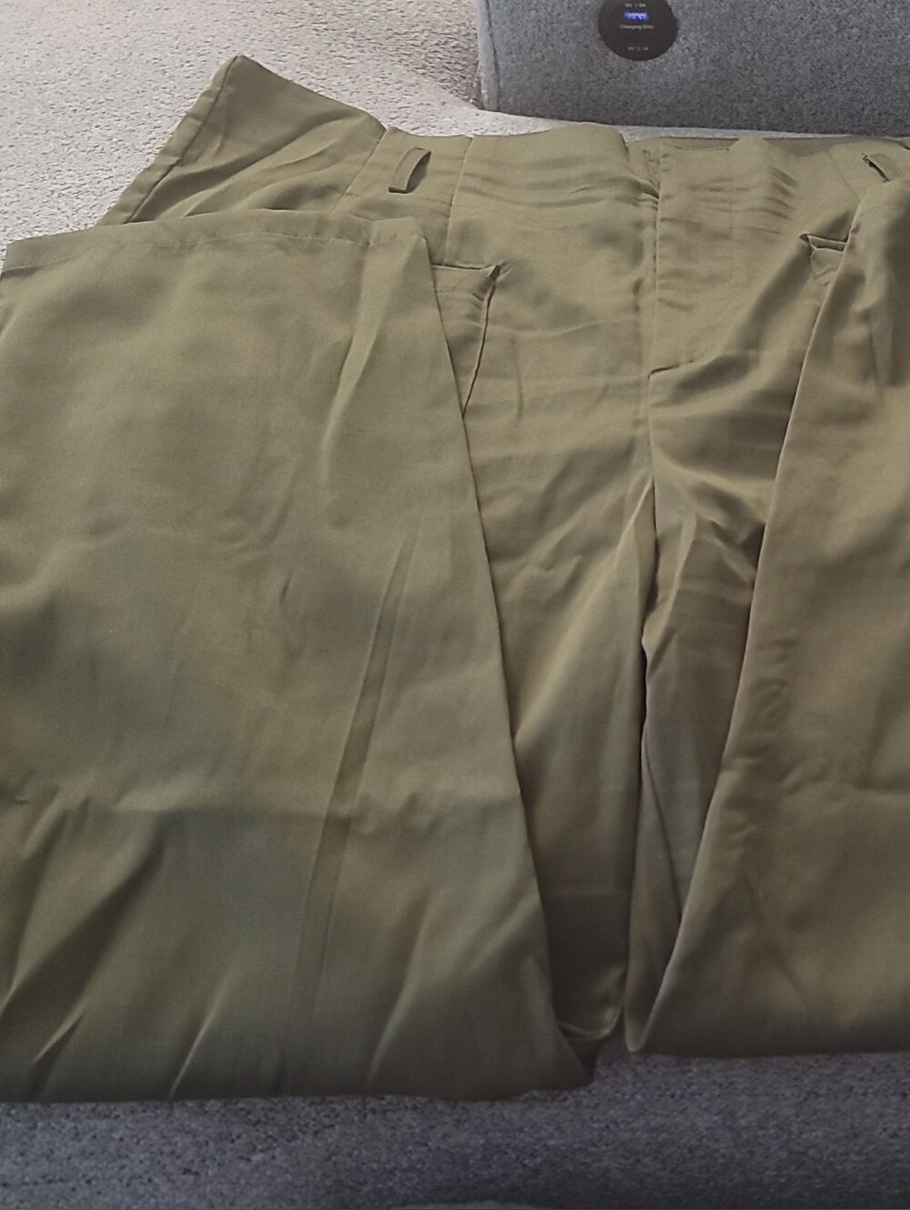 Olive Green Women's Dress Pants - Classic Straight Fit W/ Matching Belt